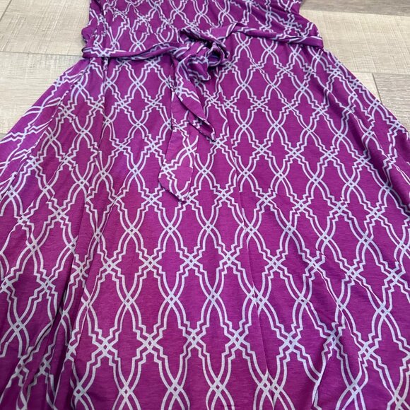 41 HAWTHORN WOMENS PURPLE KASSIDY FAUX WRAP DRESS NEW LARGE - Picture 3 of 9